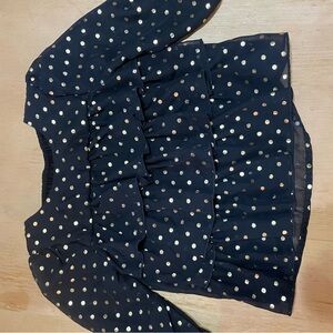 Healthtex Black and Gold Polka Dot Blouse